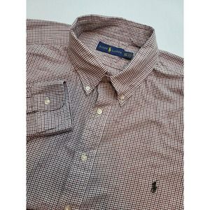 Ralph Lauren Button Down Shirt Mens 2XL Tall‎ Long Sleeve Red/Black Plaid